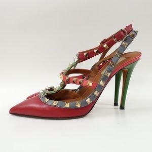 Valentino Rockstud Colorblock Pumps 37